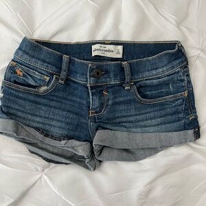 Abercrombie & Fitch Dark Blue Jean Shorts